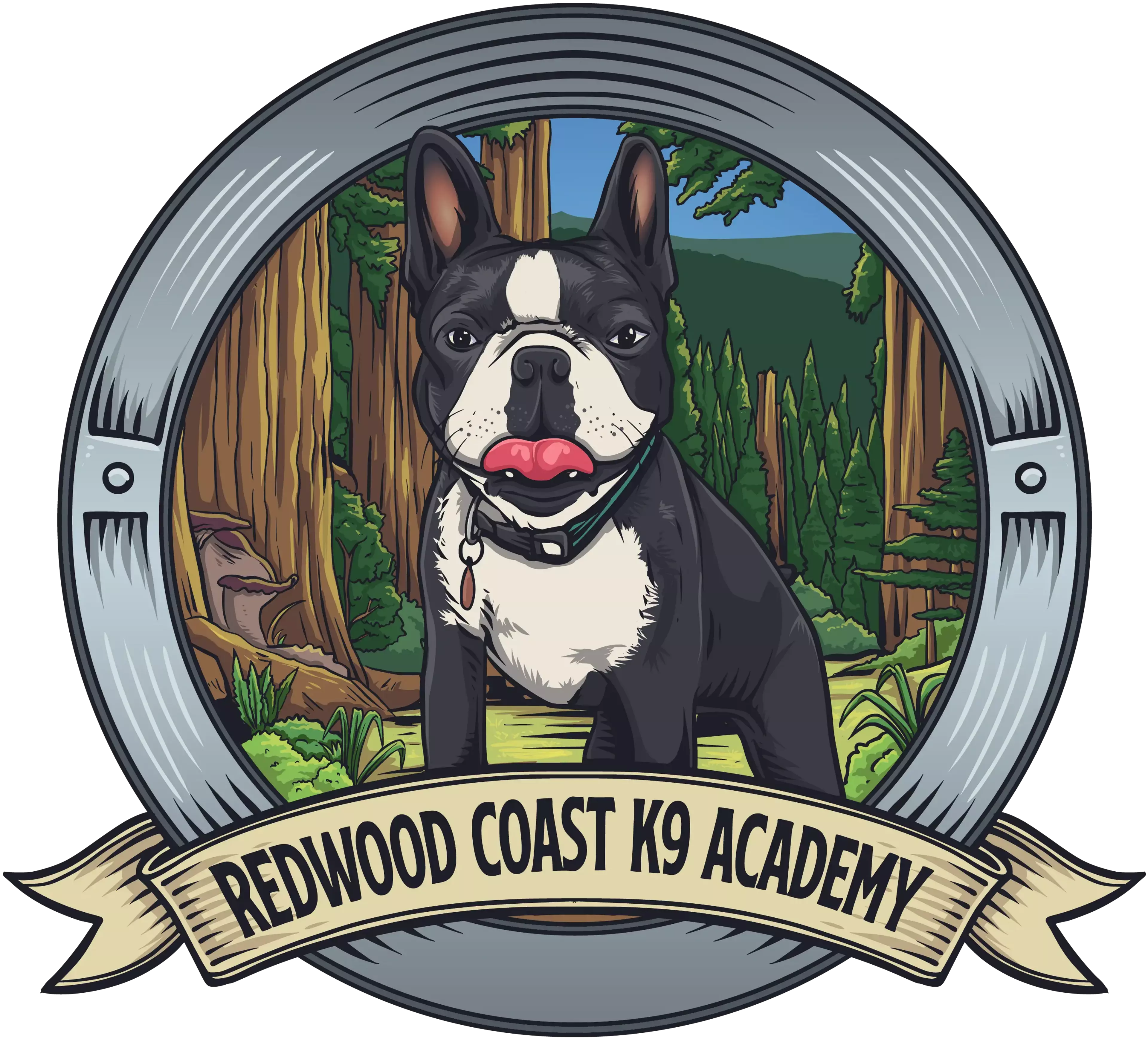 Levi the boston terrier as a cartoon